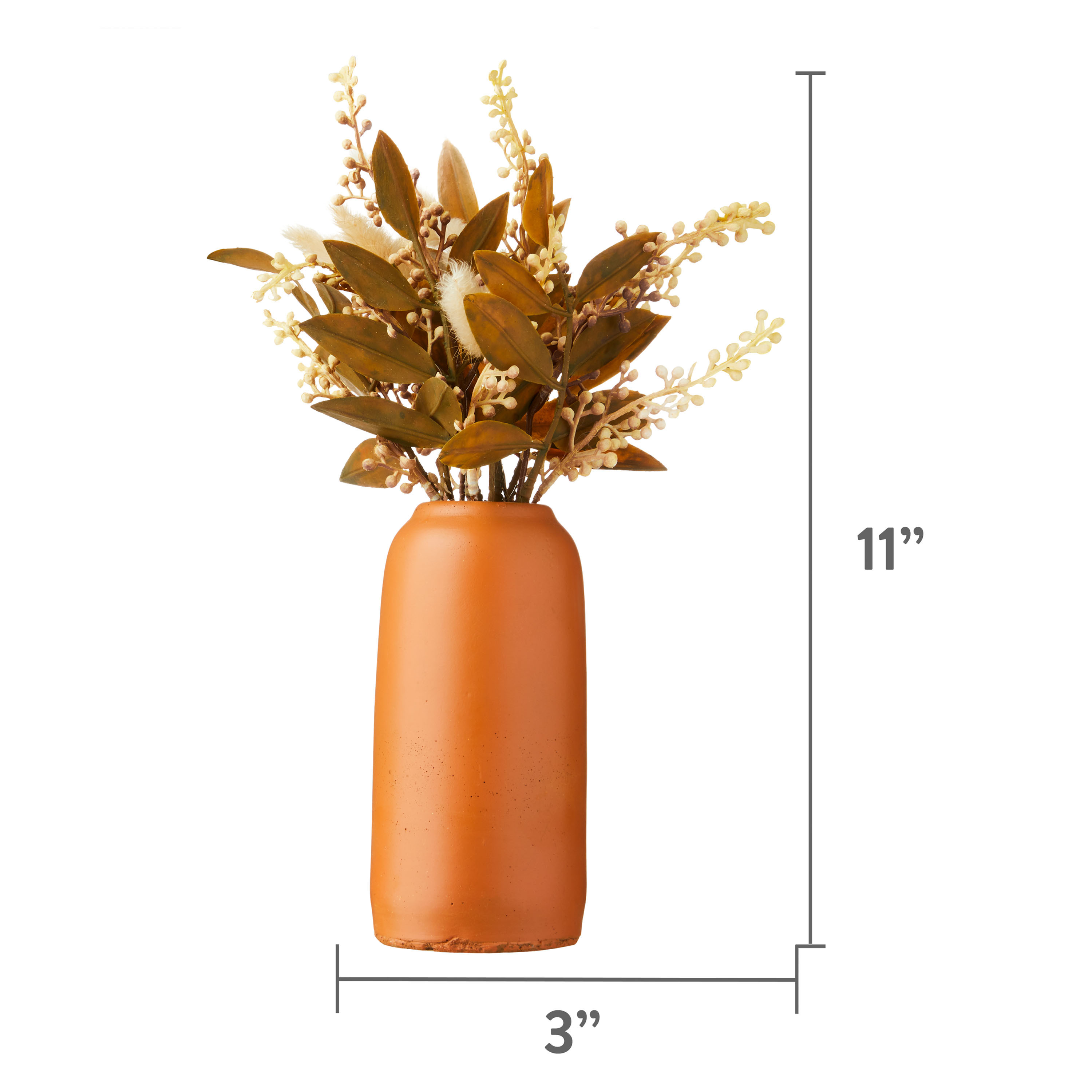 Harvest Terracotta Vase with Artificial Leaves & Foliage Indoor Table Decor, 12 in, Way To Celebr... | Walmart (US)
