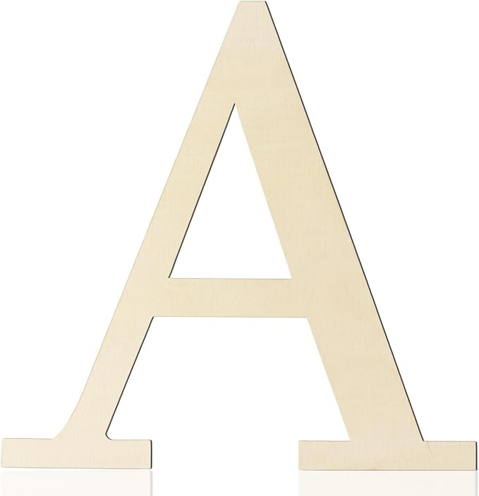 Large Wooden Letters 12 Inch Paintable Wood Letter A for Wall Decor, 1/5 Inch Thick Wooden Alphab... | Amazon (US)