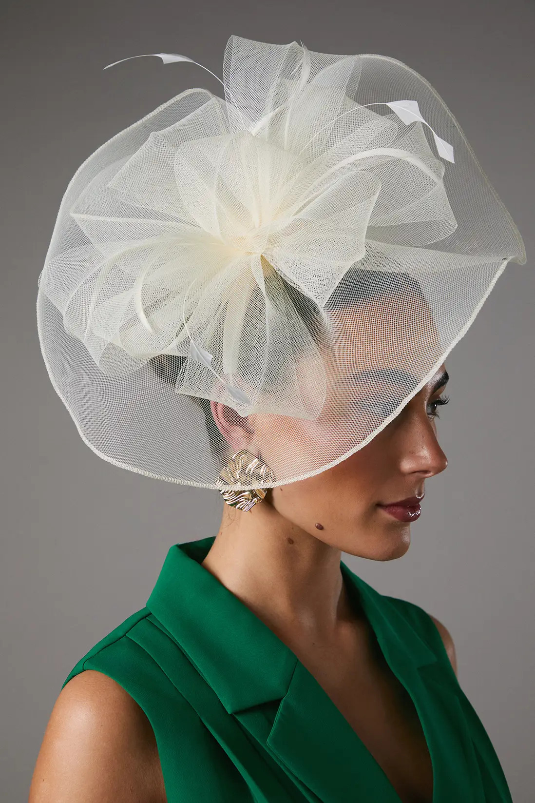 Structured Mesh Bow Flat Fascinator | Karen Millen