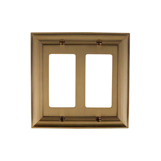 allen + roth Cosgrove 2 -Gang Aged brass Zinc Indoor Decorator Wall Plate | Lowe's