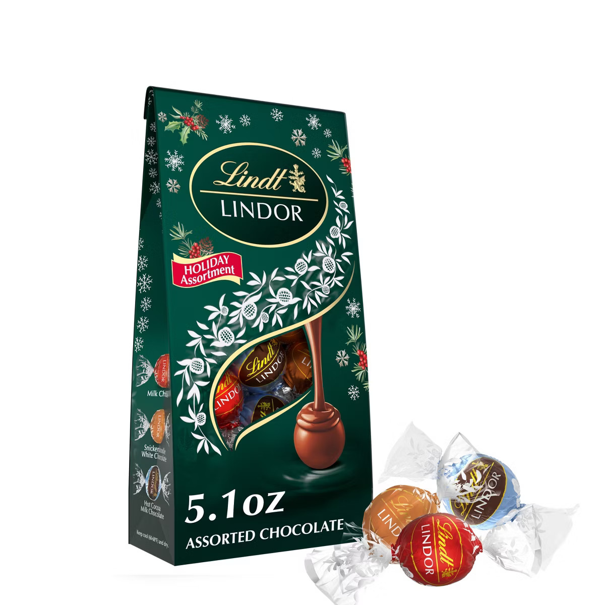 Lindt LINDOR Christmas Assorted Chocolate Candy Truffles - 5.1oz | Target