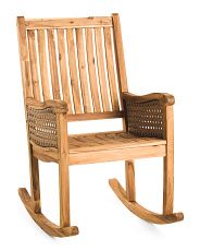 Indoor Outdoor Acacia Rocking Chair | TJ Maxx
