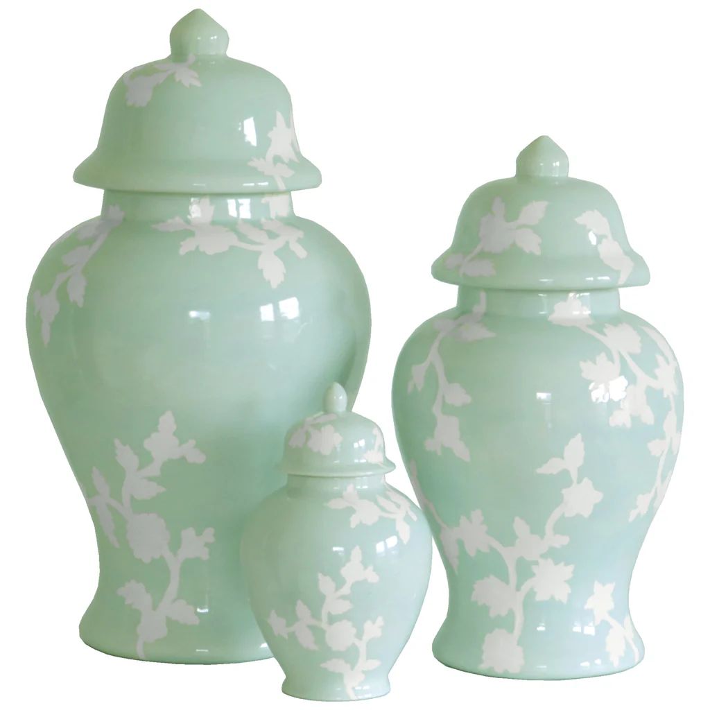 Chinoiserie Dreams Ginger Jars in Sea Glass | Lo Home by Lauren Haskell Designs