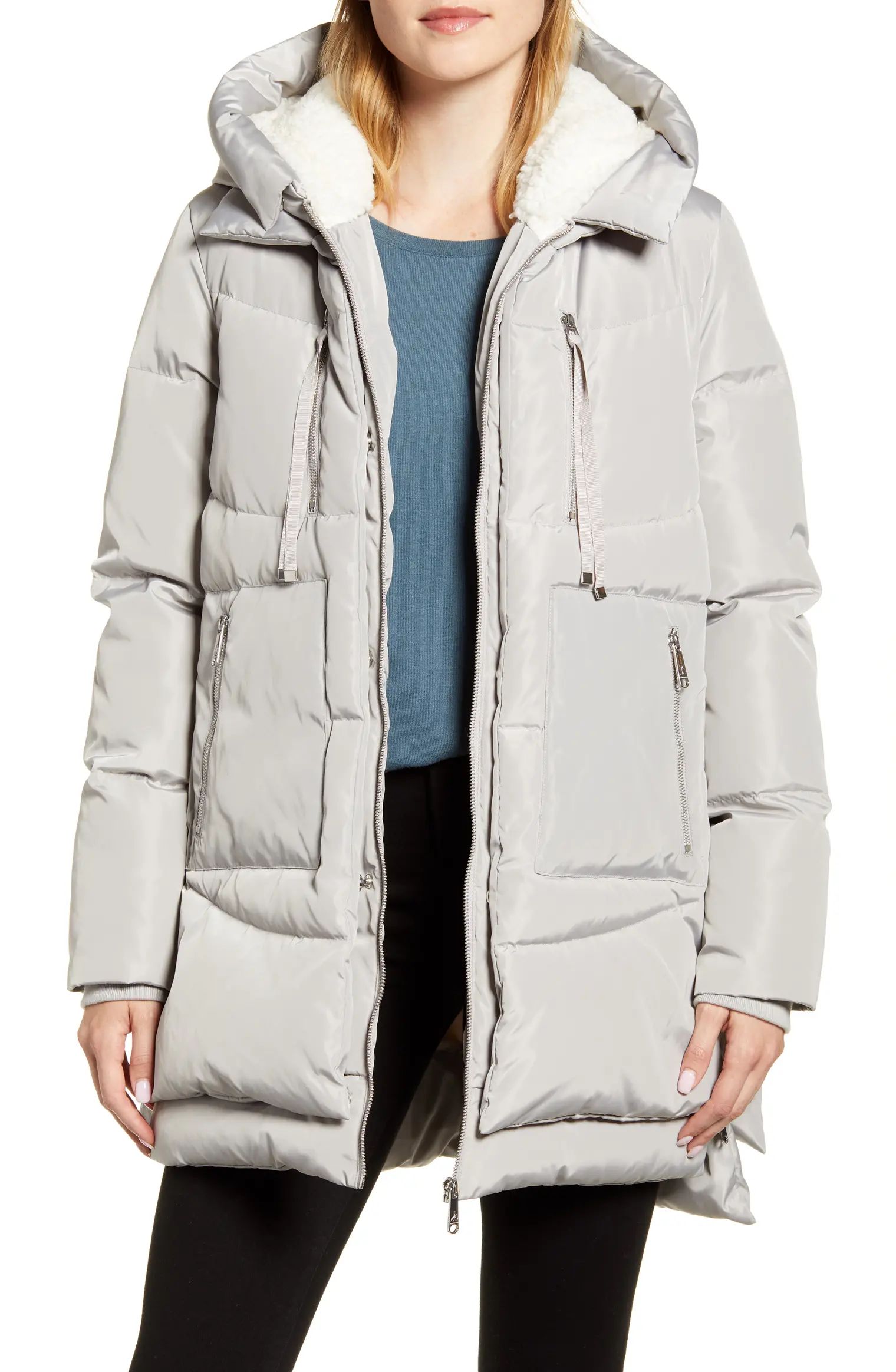 Faux Shearling Lined Puffer Coat | Nordstrom