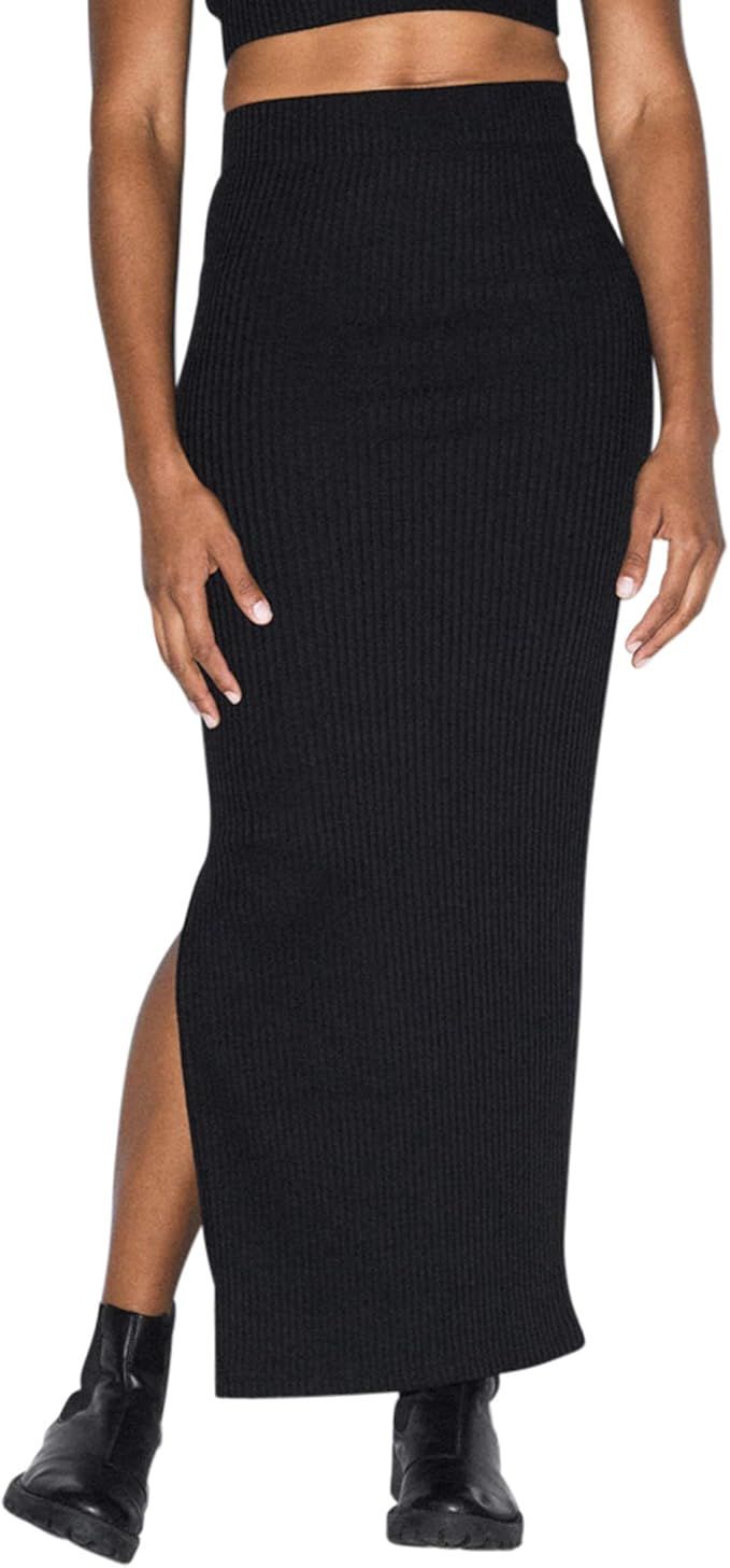 American Apparel Women's Thick Rib Maxi Skirt | Amazon (US)