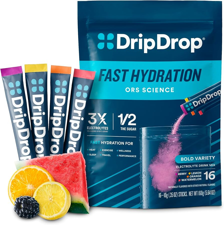 DripDrop Hydration - Bold Variety Pack - Electrolyte Drink Mix Single Serve Hydration Powder Pack... | Amazon (US)