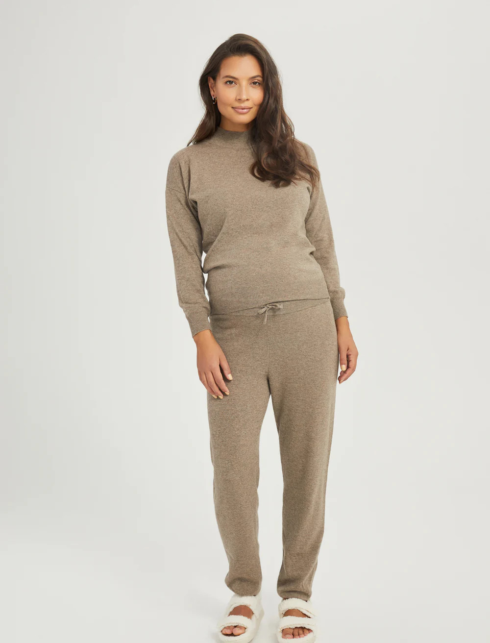 Pietro Brunelli Wool Cashmere Eco Sustainable Maternity Mock-Neck Sweater | A Pea In The Pod