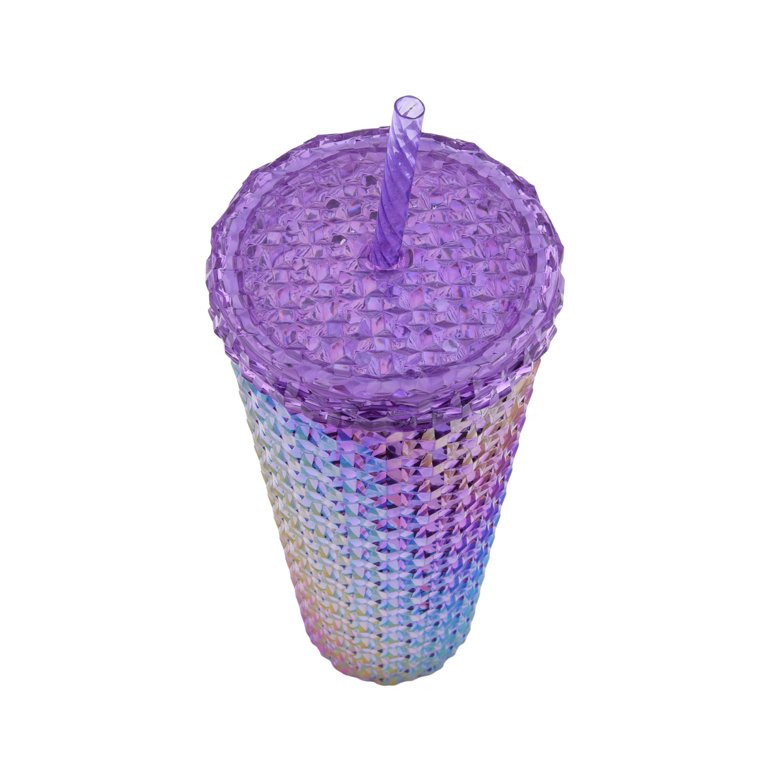 Way To Celebrate 26-Ounce Plastic Tumbler with Straw, Purple Luster | Walmart (US)