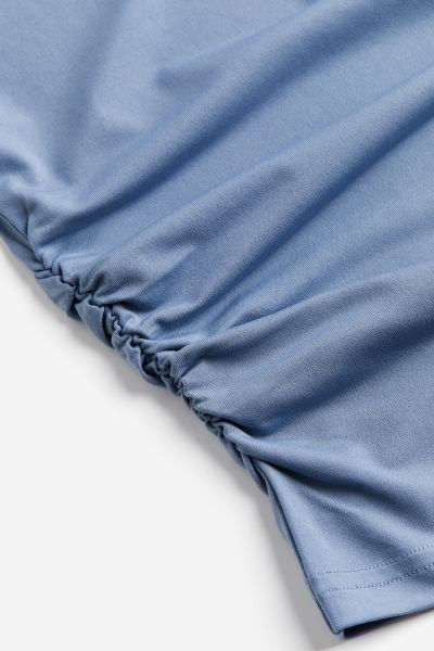 Mock Turtleneck Crop Top - Pigeon blue - Ladies | H&M US | H&M (US + CA)