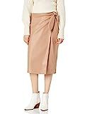 Amazon.com: The Drop Women's Manon Faux Leather Wrap OR button front Midi Skirt, Camel, S : Cloth... | Amazon (US)
