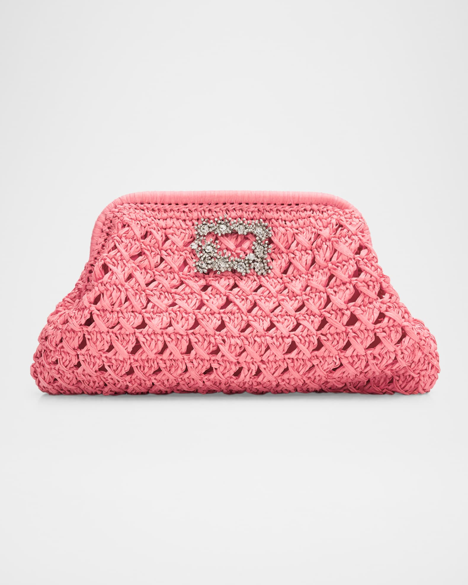 Cristal Woven Crystal Buckle Clutch Bag | Neiman Marcus