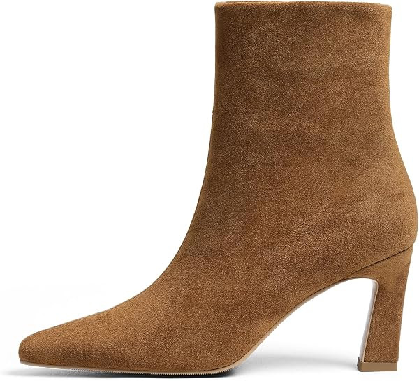 Women's Kitten Heel Ankle Boots with Side Zipper | Amazon (US)