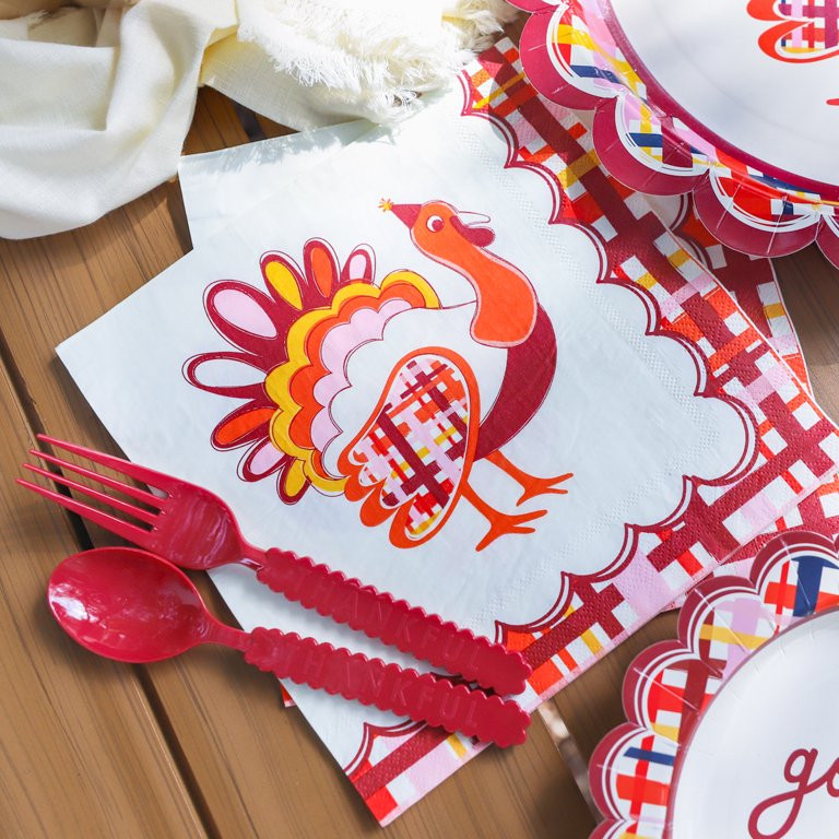 Packed Party "Turkey Time" Oversized 8" x 8" 20 ct. Disposable Dinner Napkins - Walmart.com | Walmart (US)