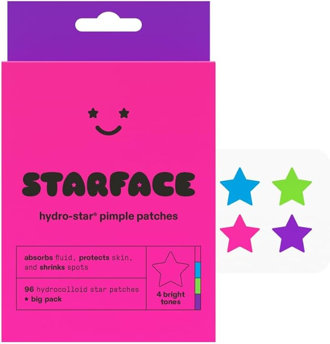 Starface Party Pack BIG PACK Hydro-Stars, Colorful Hydrocolloid Pimple Patches, Absorb Fluid and ... | Amazon (US)