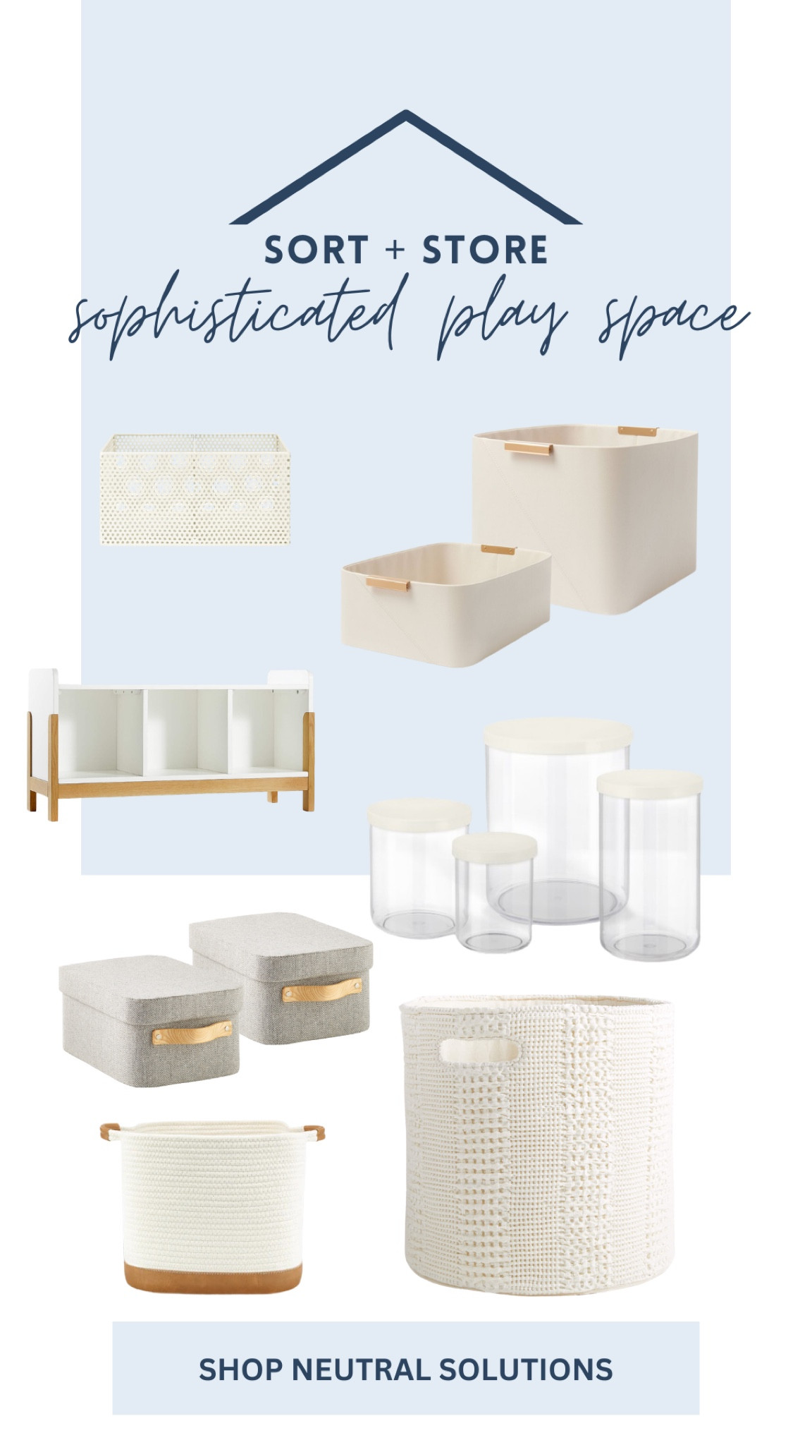 Choosing a neutral palette for your organization solutions, won’t make you a #beigemom, it will allow personality to shine through artwork, bold wallpaper, and your children’s favorite colorful toys.  Reducing visual clutter and keeping longevity with your investment as their interests change and evolve. 🤍🤎🩶

#LTKFamily #LTKHome #LTKKids