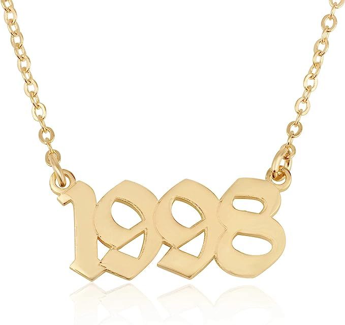 Beleco Jewelry Personalized Birth Year Number Necklace, Anniversary Or Birthday Date Necklace, An... | Amazon (US)