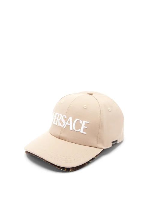 Versace - Logo-embroidered Snake-print Canvas Baseball Cap - Mens - Camel | Matches (US)