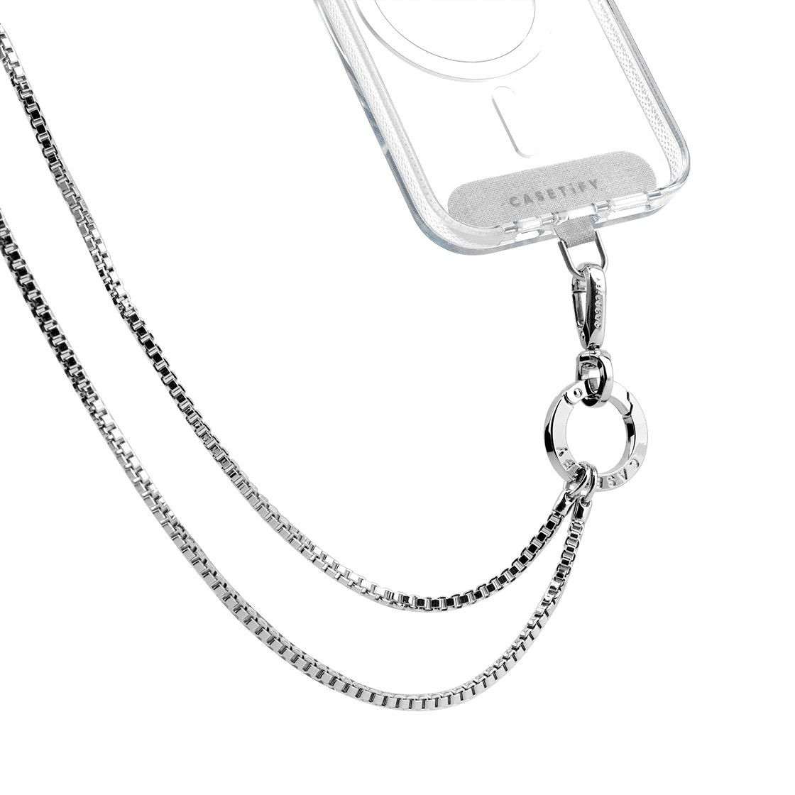 Metal Heart Cross-body Strap - Glossy Silver | Casetify