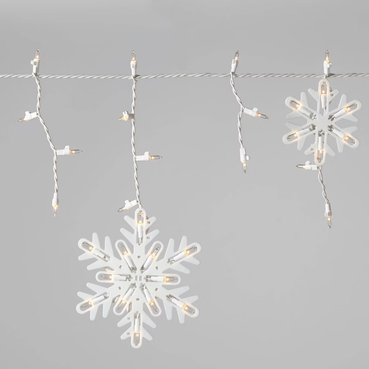 150ct Incandescent Christmas Icicle Lights with Snowflake Novelty Accent Clear Bulbs with White W... | Target