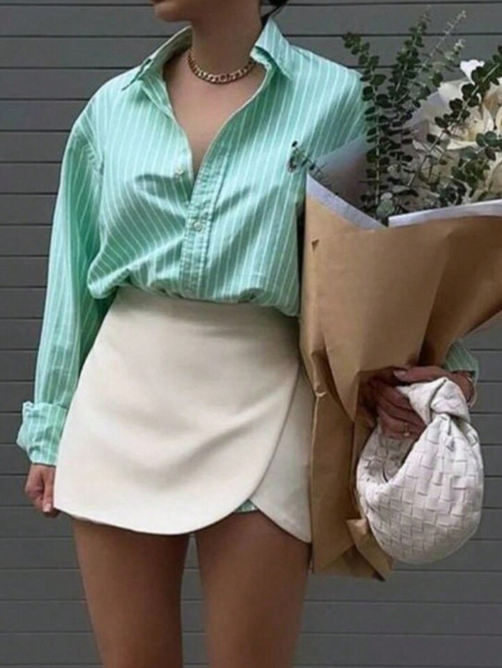 SHEIN Privé Women's Summer Solid Color Wrap Skort | SHEIN