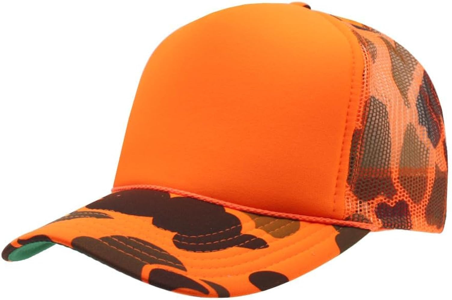 High Crown Foam Mesh Camouflage Tri-Color Oak Leaves Trucker Hat Baseball Cap | Amazon (US)