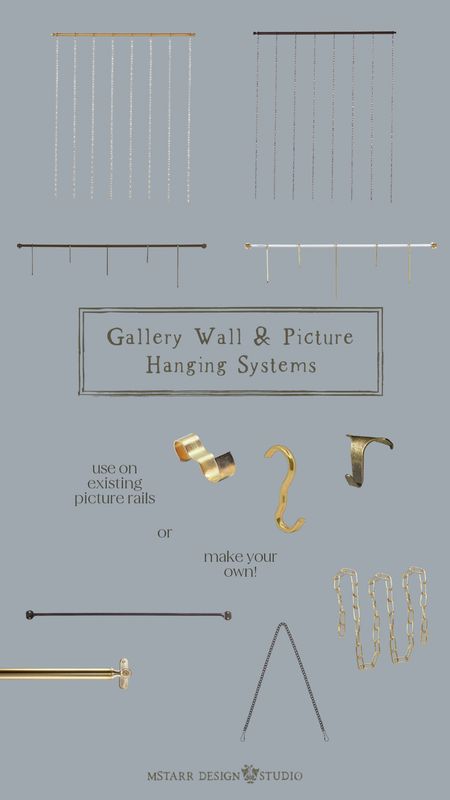 Gallery wall & picture hanging systems and solutions. Similar to what’s in our den  

Art, gallery wall, picture chains, picture rail, Ballard Designs, Amazon Home, Target, Anthropologie, DIY

#LTKunder100 #LTKhome #LTKFind