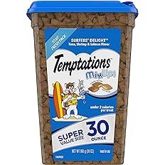 TEMPTATIONS MixUps Crunchy and Soft Cat Treats, Surfer's Delight Flavor, 30 oz. Tub | Amazon (US)