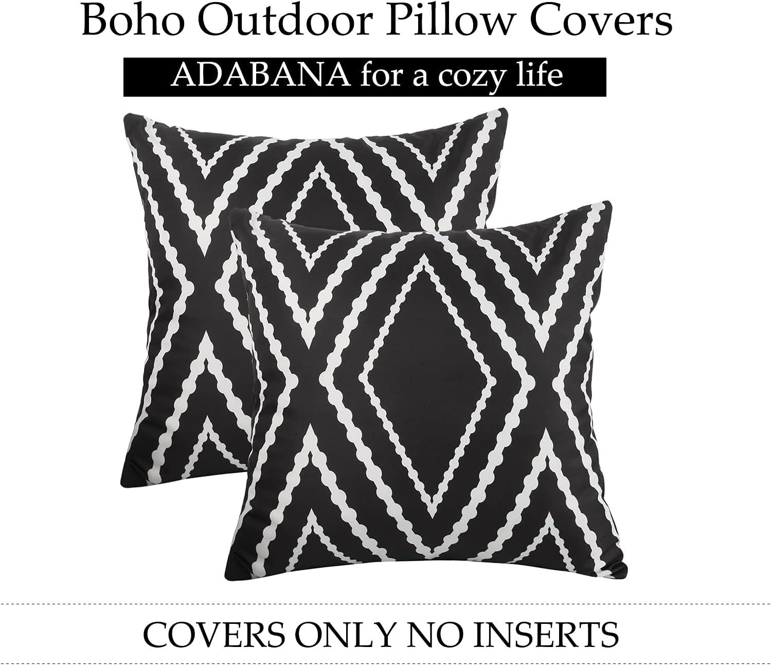 Adabana Outdoor Waterproof Boho Throw Pillow Covers Geometric Pillow Cases for Patio Garden Set o... | Amazon (US)