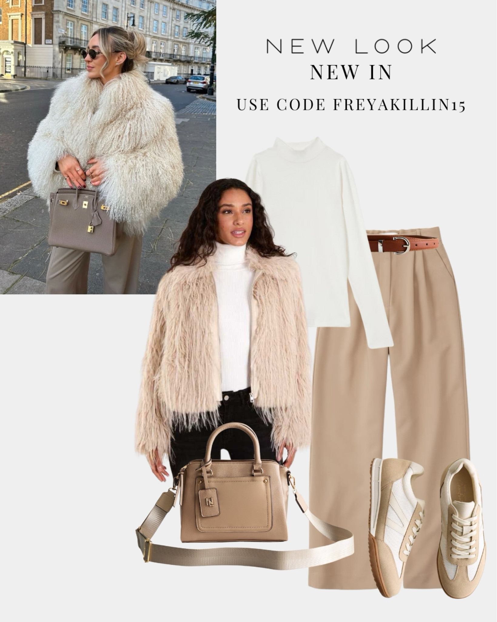 Recreating this cosy city style workwear look with New Look’s faux fur coat, tailored trousers and beige neutral accessories - use code FREYAKILLIN15

#LTKstyletip #LTKwinter #LTKworkwear