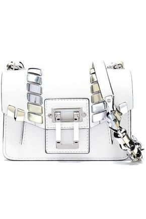 Whipstitch-trimmed leather shoulder bag | The Outnet Global