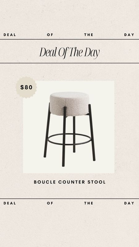 Deal of the Day - Boucle Counter Stool // only $80!!

marshall’s, marshall’s home, marshall’s finds, counter stool, bar stool boucle bar stool, budget friendly furniture, affordable furniture, affordable home finds, budget friendly home finds 

#LTKfindsunder100 #LTKhome