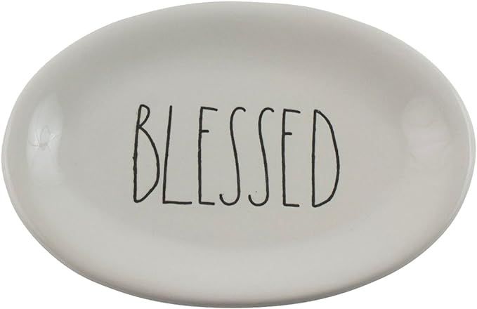 Rae Dunn Magenta Ceramic Plate Oval Blessed | Amazon (US)