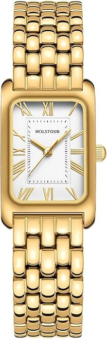 Watches for Women Vintage Bracelet Roman Dial Rectangular Case Gold Watch Waterproof with Tools | Amazon (US)