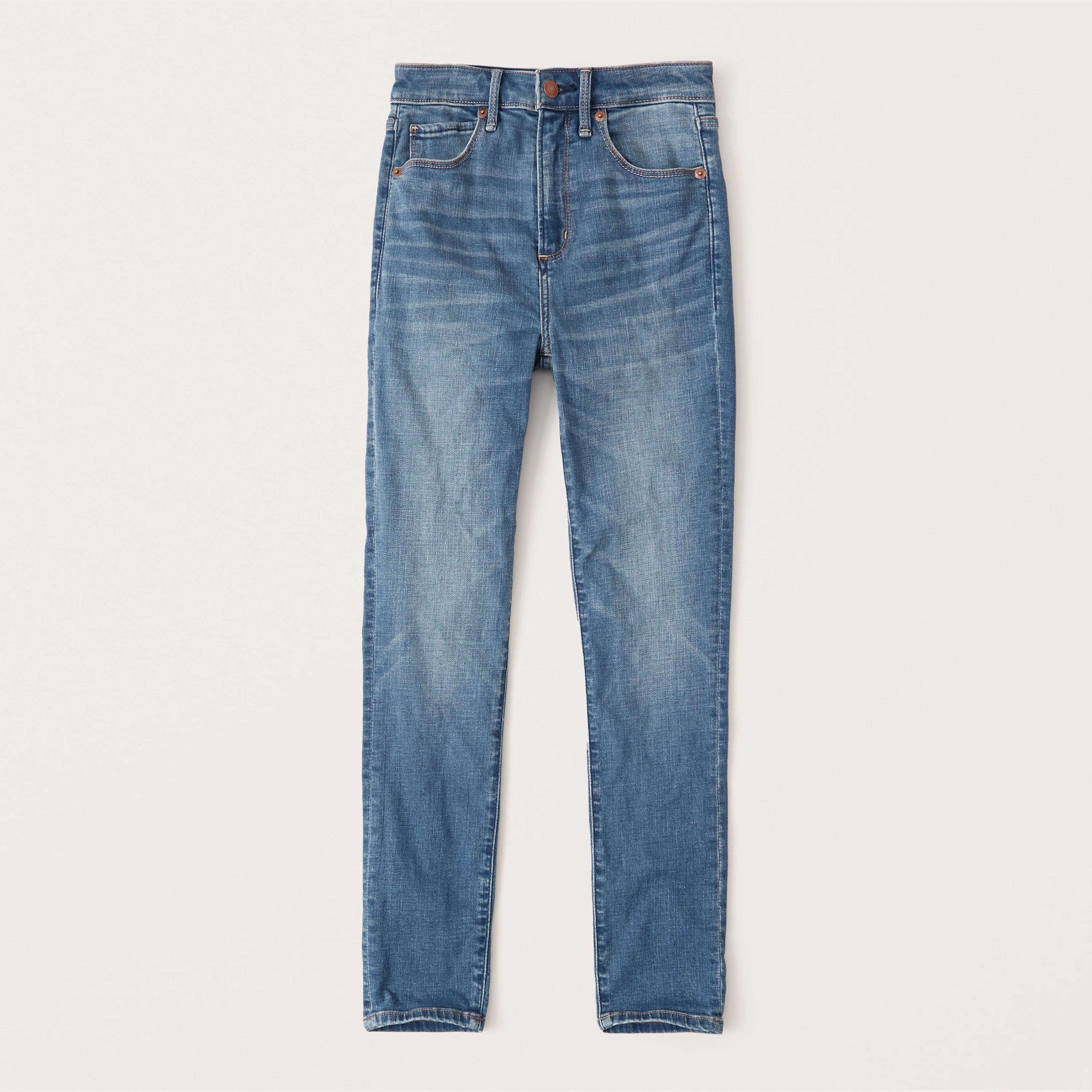 High Rise Super Skinny Ankle Jeans | Abercrombie & Fitch (US)