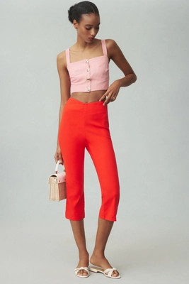 Maeve Structured Bombshell Capri Pants | Anthropologie (US)