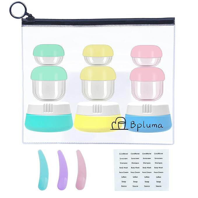 Bpluma 14 Pack Leak Proof Travel Containers for Toiletries, BPA-free Silicone and PP Cream Jars, ... | Amazon (US)