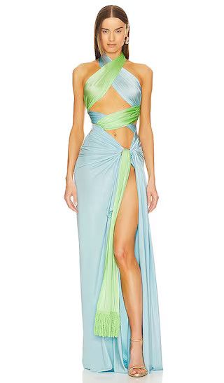 Cleopatra Gown in Light Blue & Green Cute Summer Dresses Sexy Dress Sexy Summer Dress Sexy Outfits  | Revolve Clothing (Global)