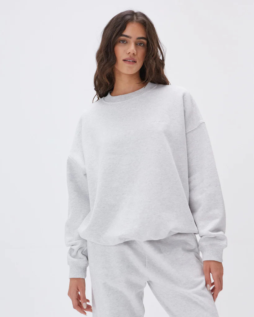 Oversized Sweatshirt - Light Grey Melange | Adanola UK