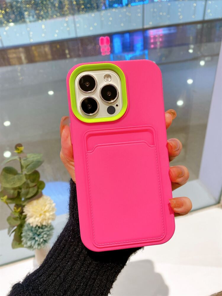 Plain Phone Case With Card Slot | SHEIN