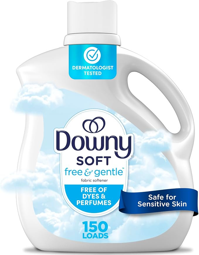 Downy Free & Gentle Liquid Fabric Softener, 111 fl oz, 150 Loads, Hypoallergenic, Sensitive Skin ... | Amazon (US)