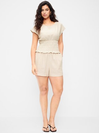 High-Waisted Linen-Blend Shorts -- 3.5-inch inseam | Old Navy (US)