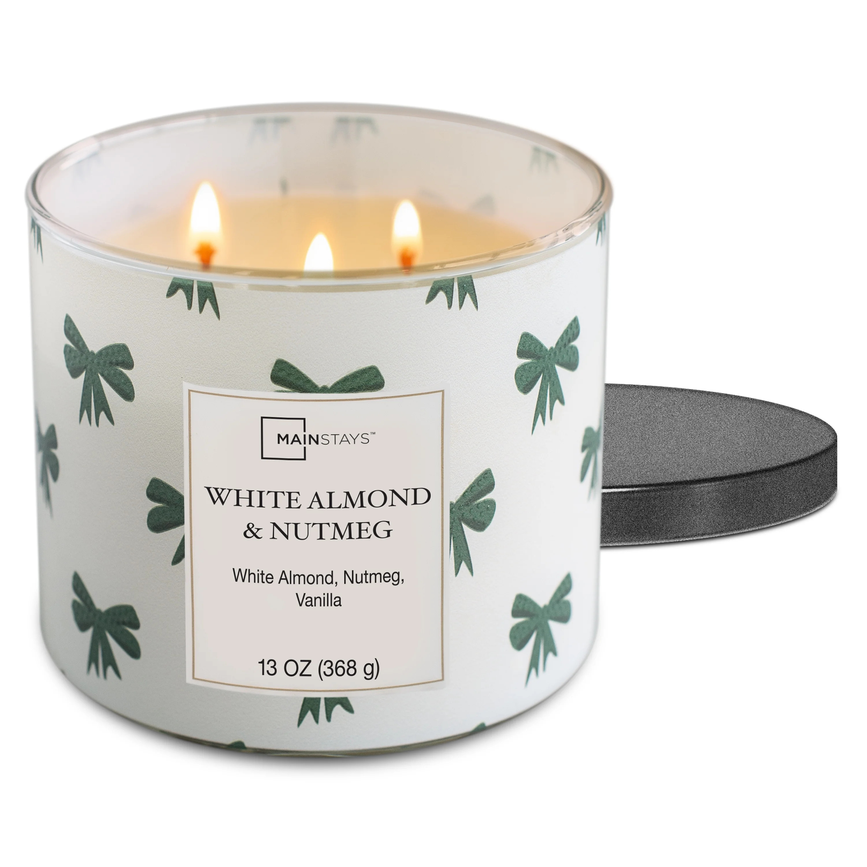 Mainstays White Almond & Nutmeg 3 Wick Wrap Candle, 13 oz. | Walmart (US)