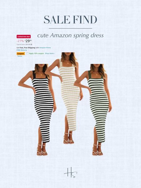 Cute spring/summer dress from Amazon on sale! Love the stripe trend! 

#LTKSeasonal #LTKsalealert #LTKstyletip