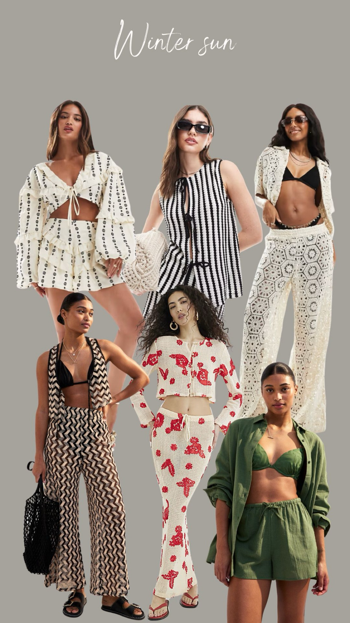 Winter sun edit - daytime co-ords/ matching sets 

Pool side look, beach club outfit, daytime holiday look, crochet set 

#LTKuk