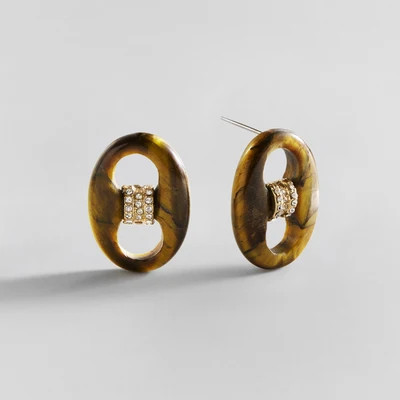 Thalia Resin Mariner Earrings  - Tiger's Eye | BaubleBar
