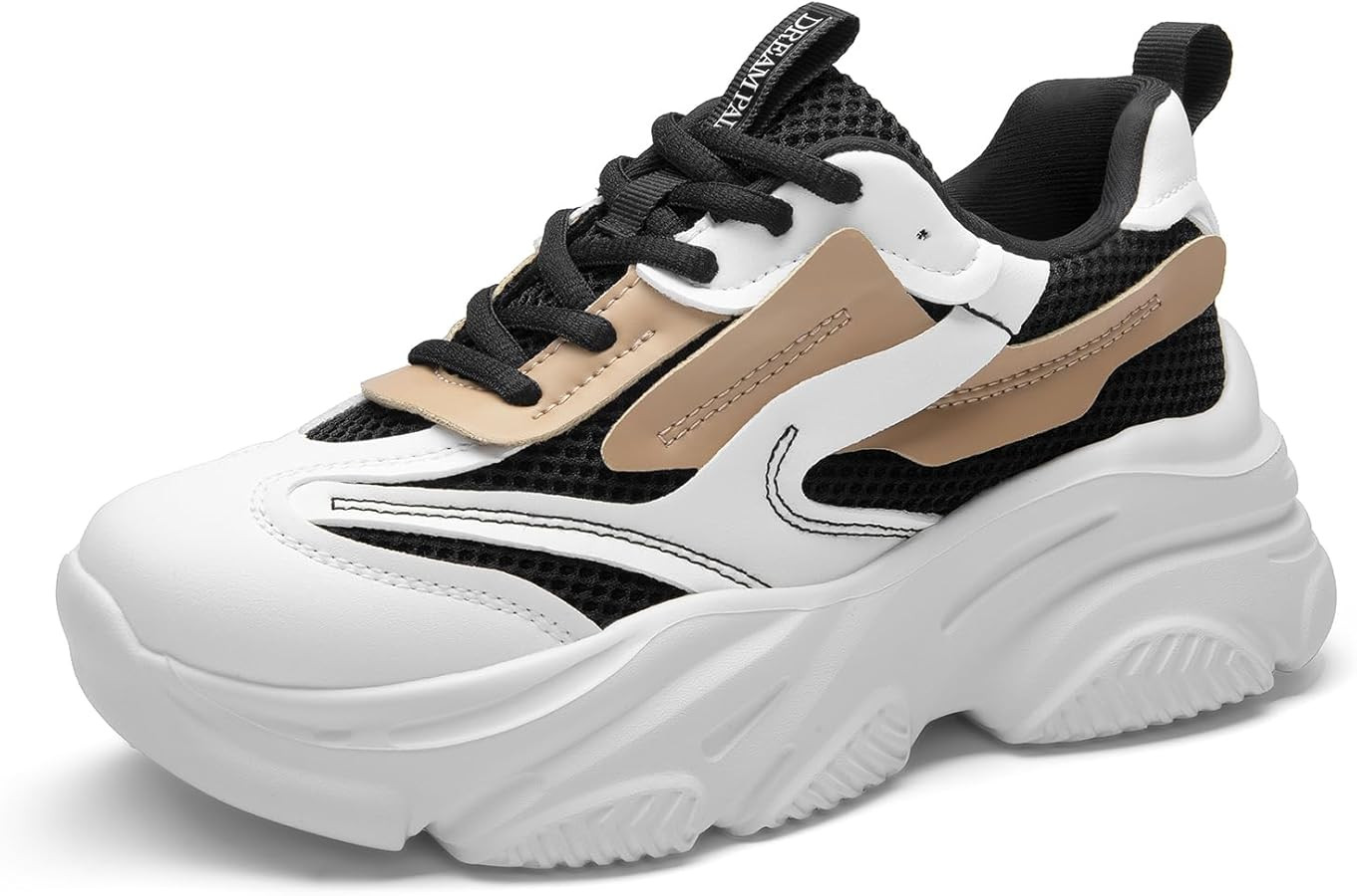 DREAM PAIRS Women's Platform Chunky Fashion Sneakers Walking Lace-Up Comfortable Dad Sneakers Wor... | Amazon (US)