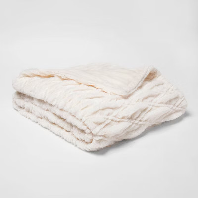 55x80 Solid Faux Fur Bed Throw - Threshold™ | Target