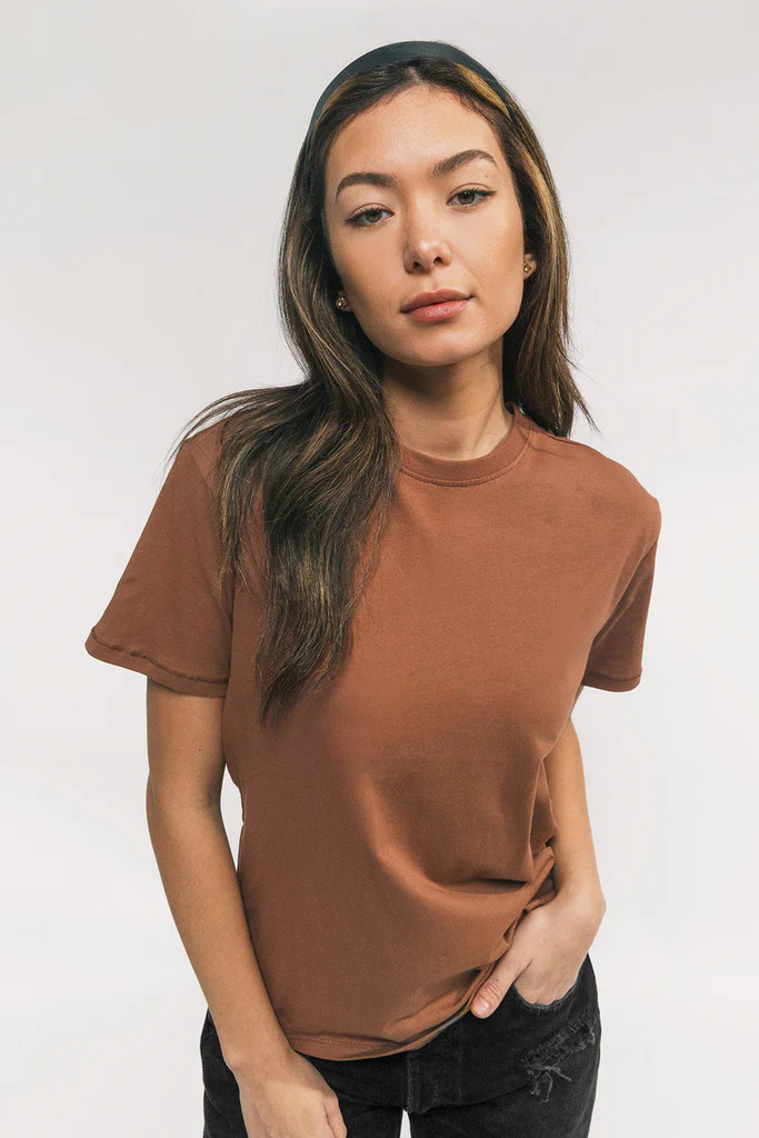Relaxed Crew Neck T-Shirt (Latte) | EasyStandard