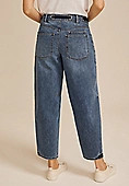 Grommet Waist High Rise Barrel Jean | Maurices