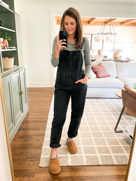 Might just be my favorite outfit of all time! Love the fit of these free people Ziggy overalls - wearing an XS and they are perfectly loose / relaxed fitting. Paired with UGG Tasman slippers

#LTKshoecrush #LTKfindsunder100
